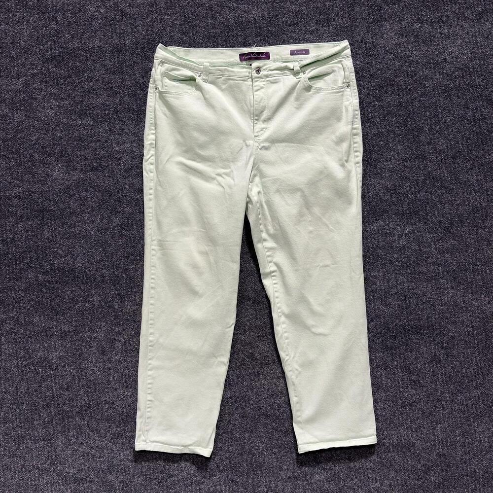 Gloria Vanderbilt Amanda Jeans Womens 18W Green High Rise Tapered Stretch Denim